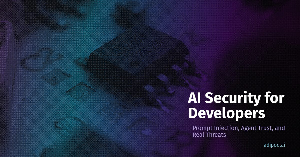 AI Security for Developers: Prompt Injection, Agent Trust, and the Stuff That's Actually Dangerous